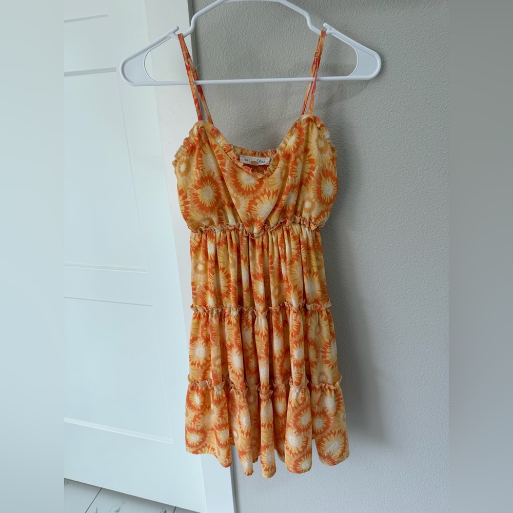 bailey blue Yellow and Orange Floral Sundress size medium - Picture 3 of 6